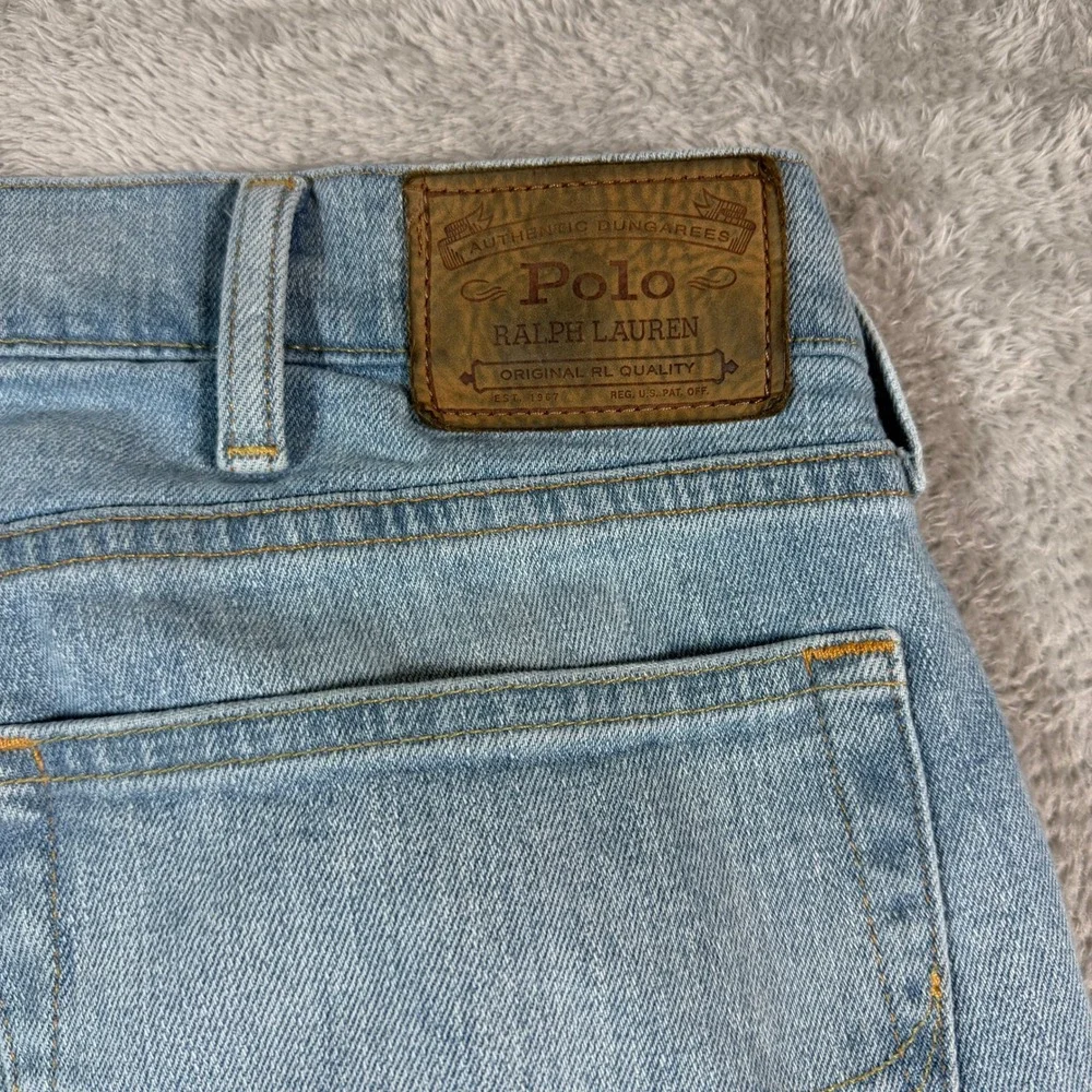 Polo Ralph Lauren Jeans Sullivan Slim Mens 38x30 Light Blue Stretch Straight Leg